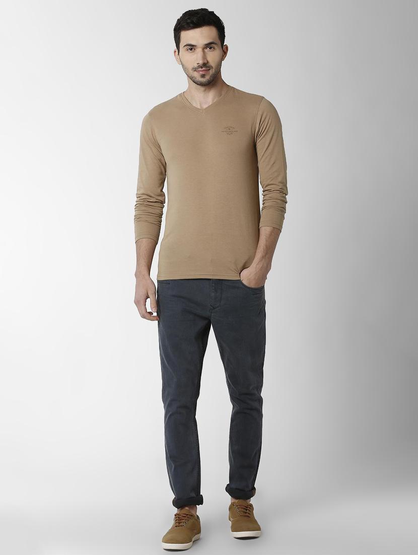 brown solid tshirt - 16158159 - Zoom Image - 4