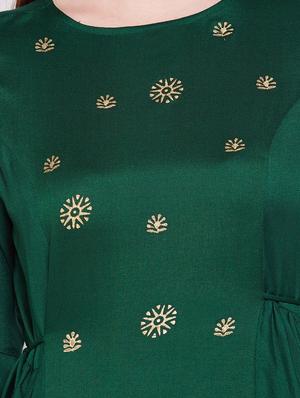 Block print a-line kurti - 16158344 - Standard Image - 4