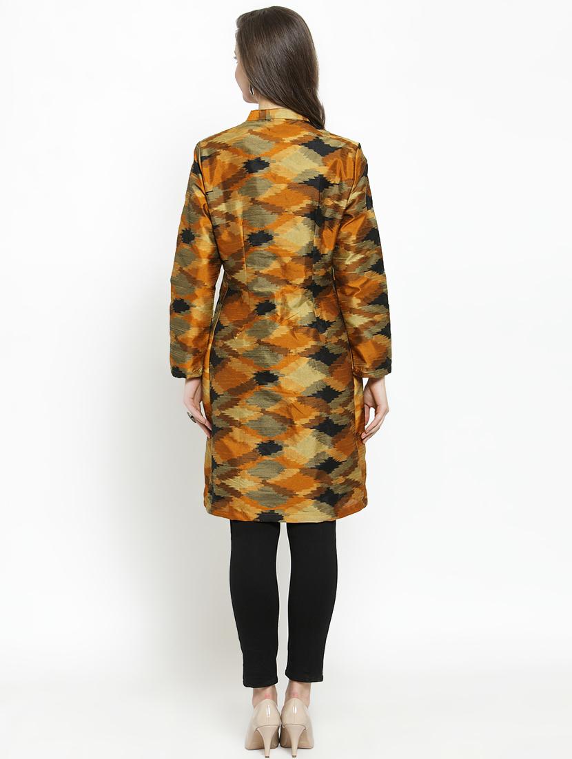 Ikat overlay layered kurta - 16165433 - Zoom Image - 4