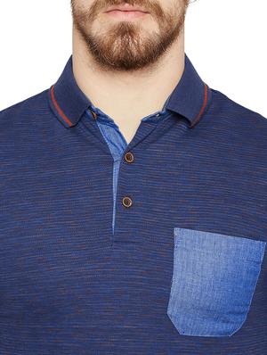 navy blue cotton polo t-shirt - 16165725 - Standard Image - 4