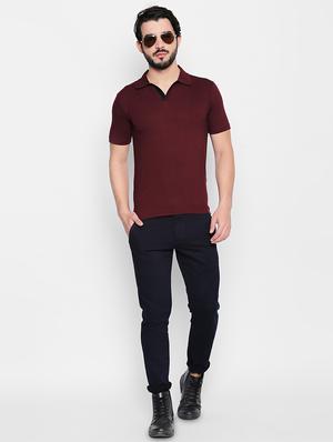 maroon solid tshirt - 16166219 - Standard Image - 4
