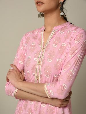 block printed straight kurta - 16167303 - Standard Image - 4