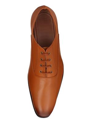 tan leatherette lace-up oxfords - 16167569 - Standard Image - 4