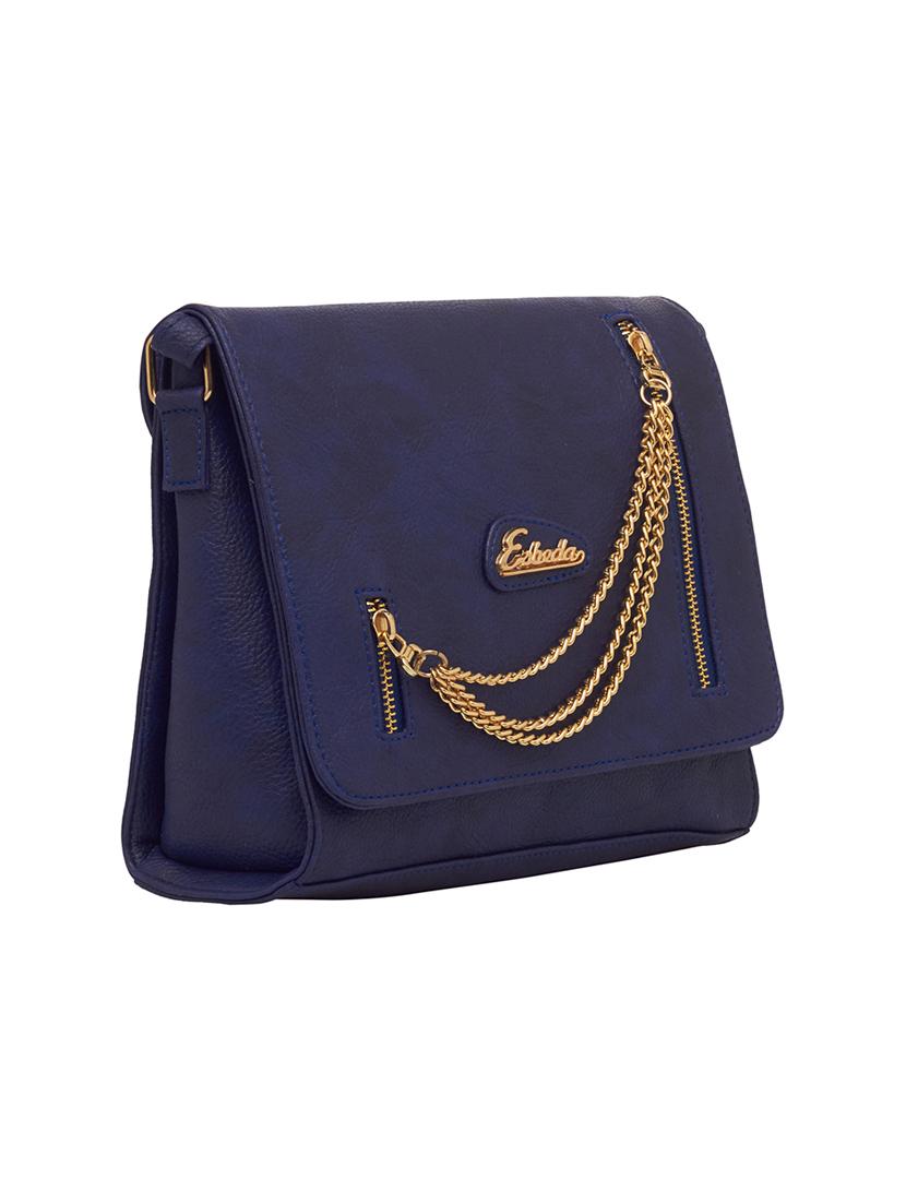 blue leatherette (pu) regular sling bag - 16168396 - Zoom Image - 4