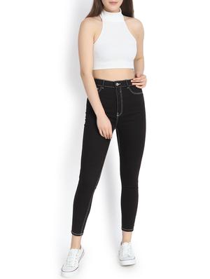 high rise skinny fit cropped jeans - 16168797 - Standard Image - 4
