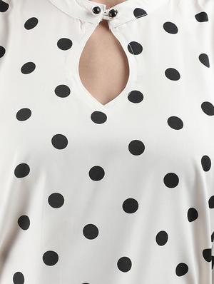 curved hem polka dots top - 16168862 - Standard Image - 4