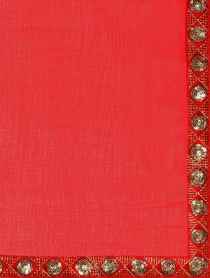 Bordered solid plain saree with blouse - 16169328 - Standard Image - 4
