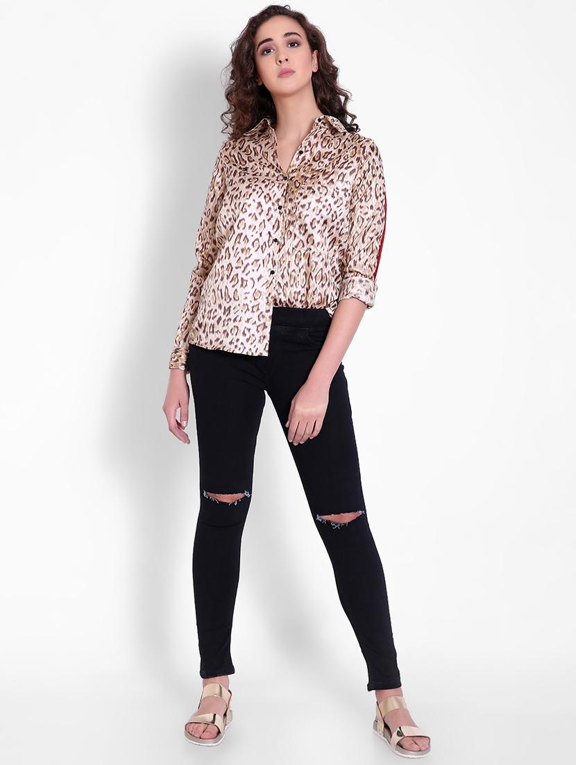 side taped animal print shirt - 16169394 - Zoom Image - 4
