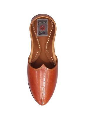 brown leather slip on jutis - 16169430 - Standard Image - 4