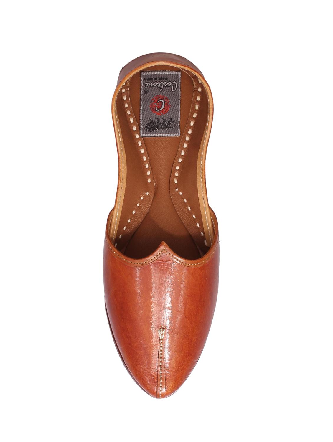 brown leather slip on jutis - 16169430 - Zoom Image - 4