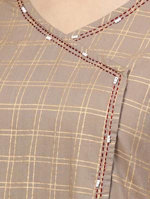 kaantha work angrakha kurta pant with dupatta set - 16170103 - Standard Image - 4