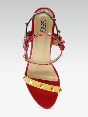 maroon ankle strap sandals - 16170242 - Standard Image - 4