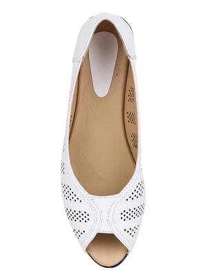 white slip on sandals - 16170881 - Standard Image - 4