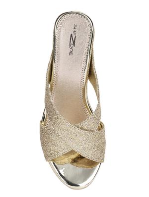 gold platforms wedges - 16171077 - Standard Image - 4