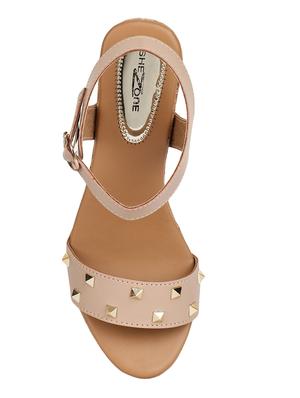 beige back strap wedges - 16171079 - Standard Image - 4