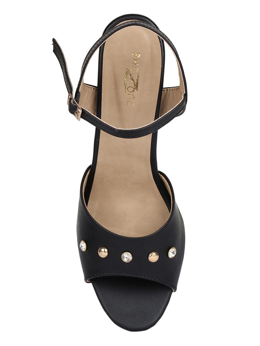 black ankle strap sandals - 16171104 - Zoom Image - 4
