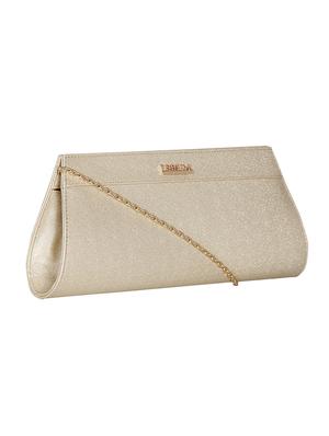 gold leatherette (pu) envelope clutch - 16171377 - Standard Image - 4