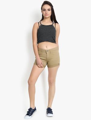 turn up hem high rise shorts - 16172718 - Standard Image - 4