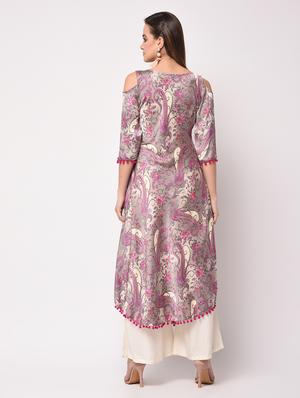 paisley printed flared kurta - 16172935 - Standard Image - 4