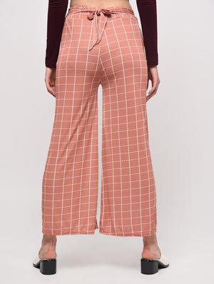 high rise checkered palazzo - 16173081 - Standard Image - 4