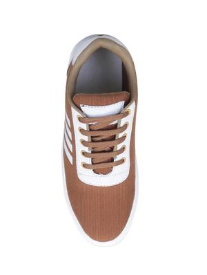brown fabric lace up sneakers - 16174301 - Standard Image - 4