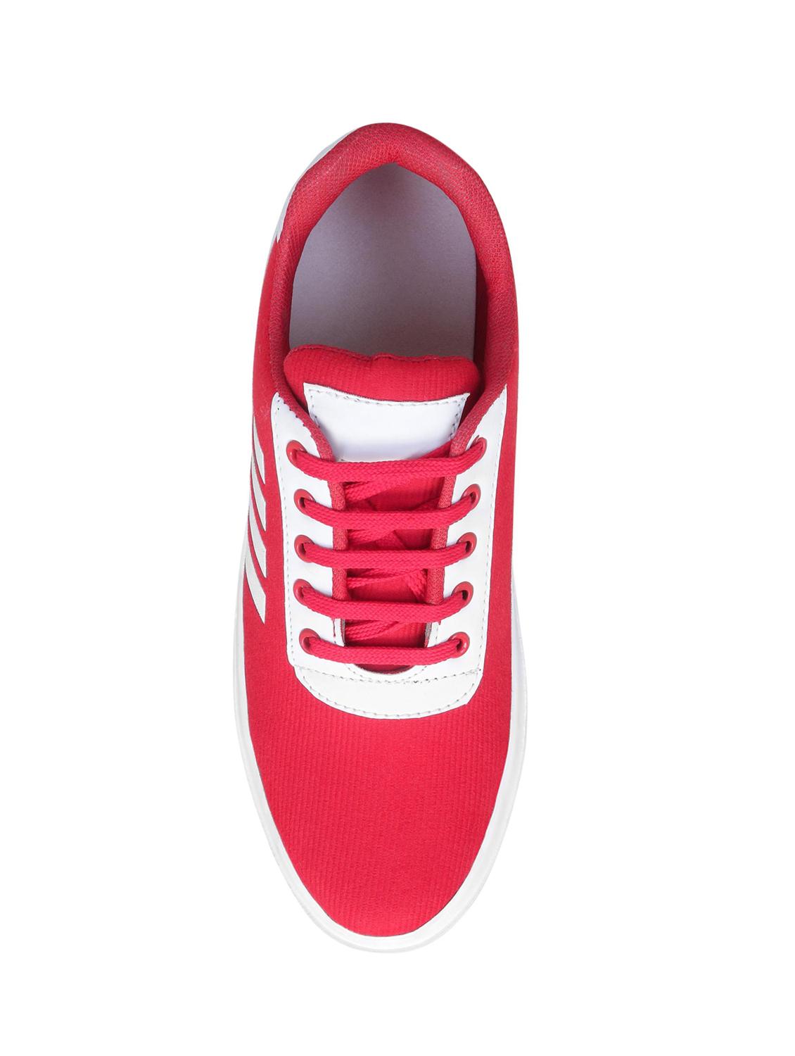 red fabric lace up sneakers - 16174302 - Zoom Image - 4