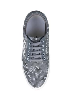 grey leatherette lace up sneakers - 16174305 - Standard Image - 4