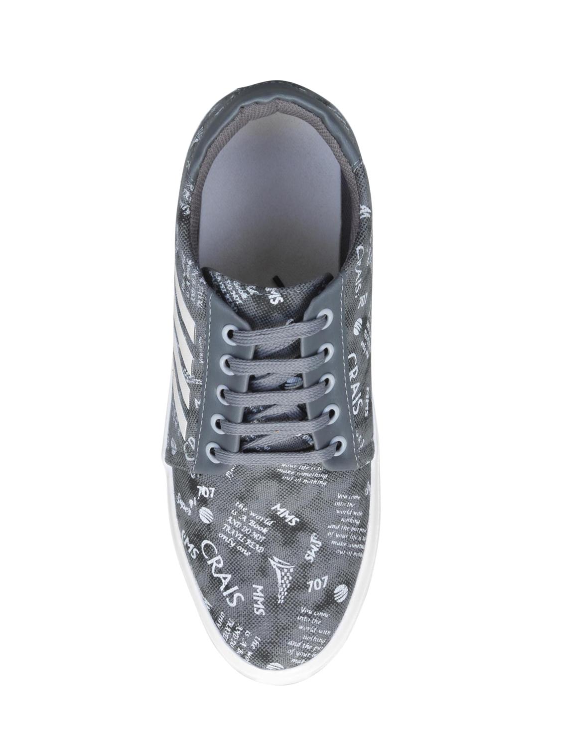 grey leatherette lace up sneakers - 16174305 - Zoom Image - 4