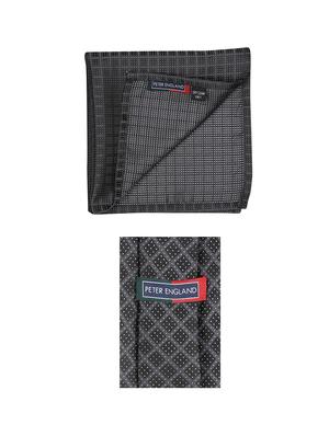 black microfiber tie and pocket square - 16174348 - Standard Image - 4
