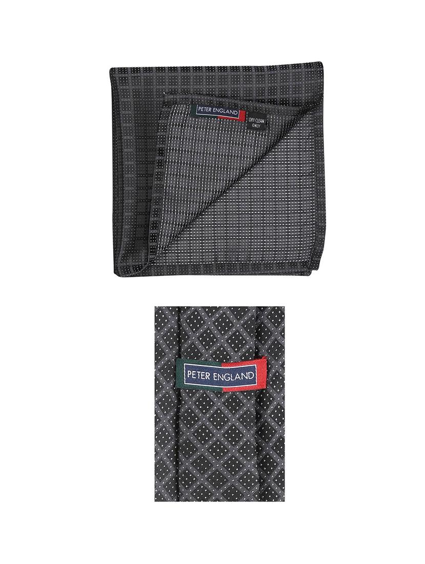 black microfiber tie and pocket square - 16174348 - Zoom Image - 4