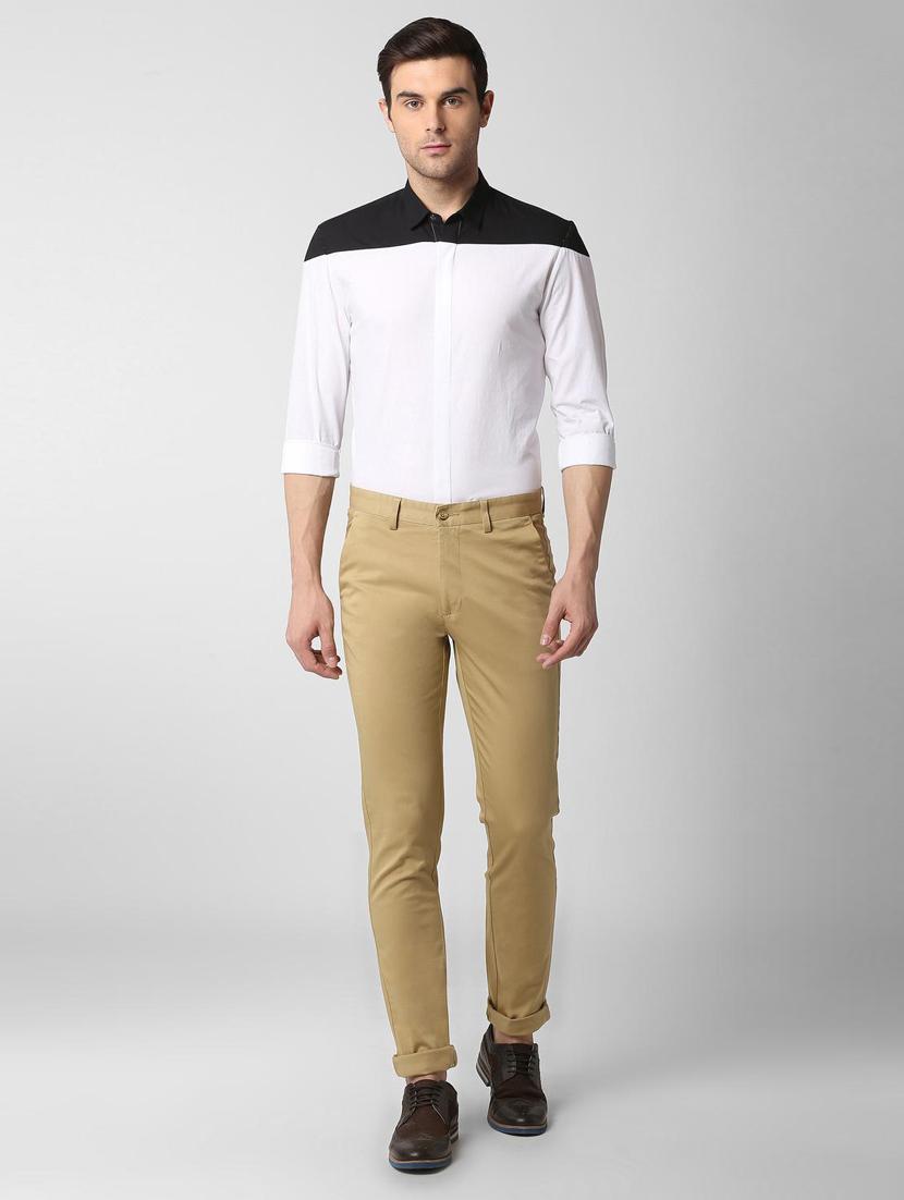 beige solid chinos - 16174366 - Zoom Image - 4