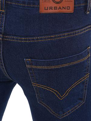 dark blue cotton blend plain jeans - 16174732 - Standard Image - 4