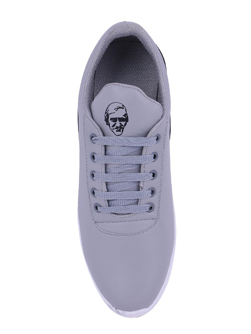 grey leatherette lace up sport shoes - 16179125 - Zoom Image - 4