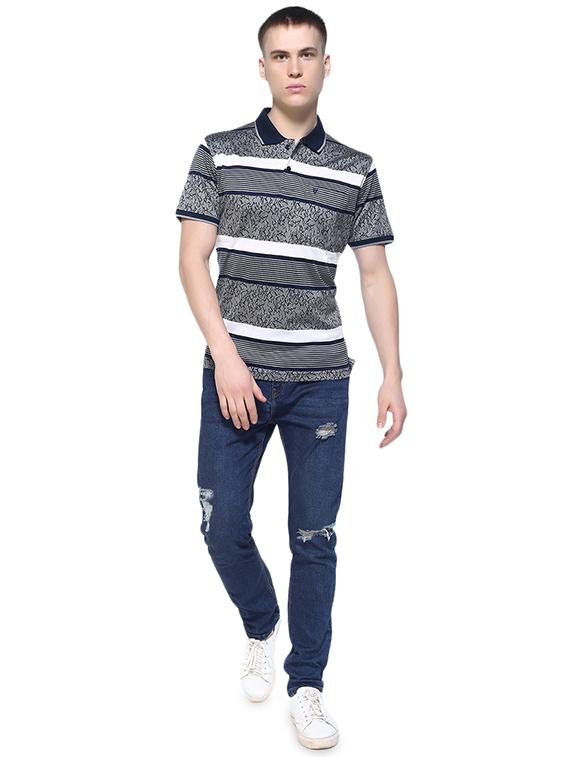 blue striped polo t-shirt - 16180464 - Zoom Image - 4