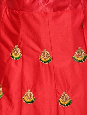 red flared lehenga - 16185049 - Standard Image - 4