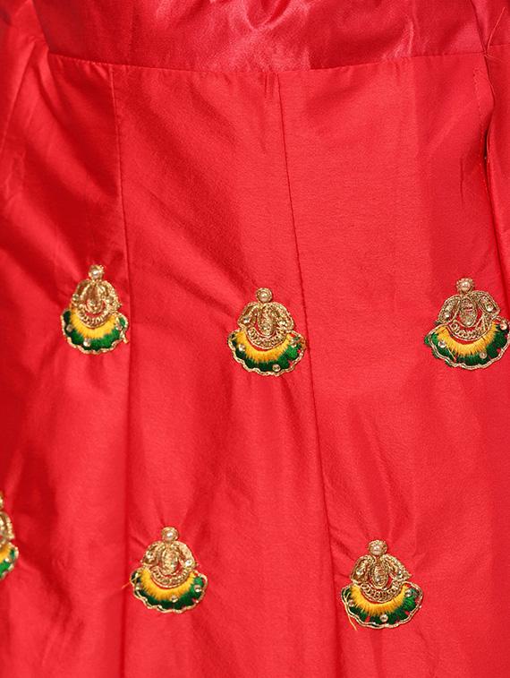 red flared lehenga - 16185049 - Zoom Image - 4