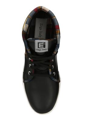 black leatherette lace up sneakers - 16185340 - Standard Image - 4