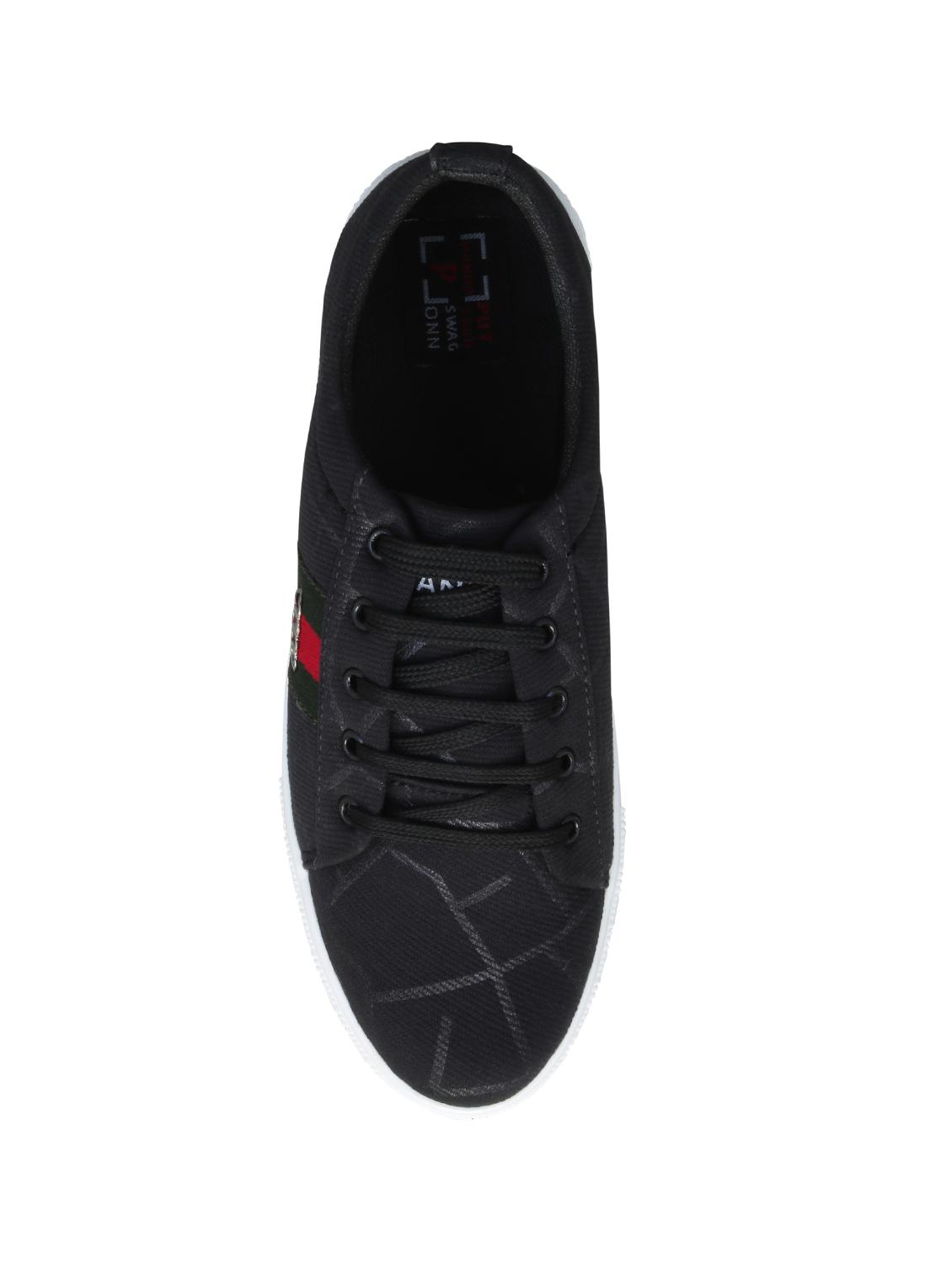 black canvas lace up sneakers - 16185351 - Zoom Image - 4