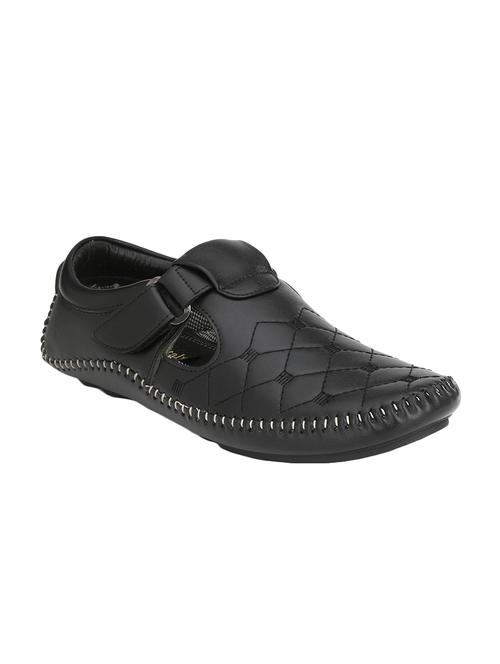 black leatherette back strap sandals - 16185364 - Very Small Image - 1