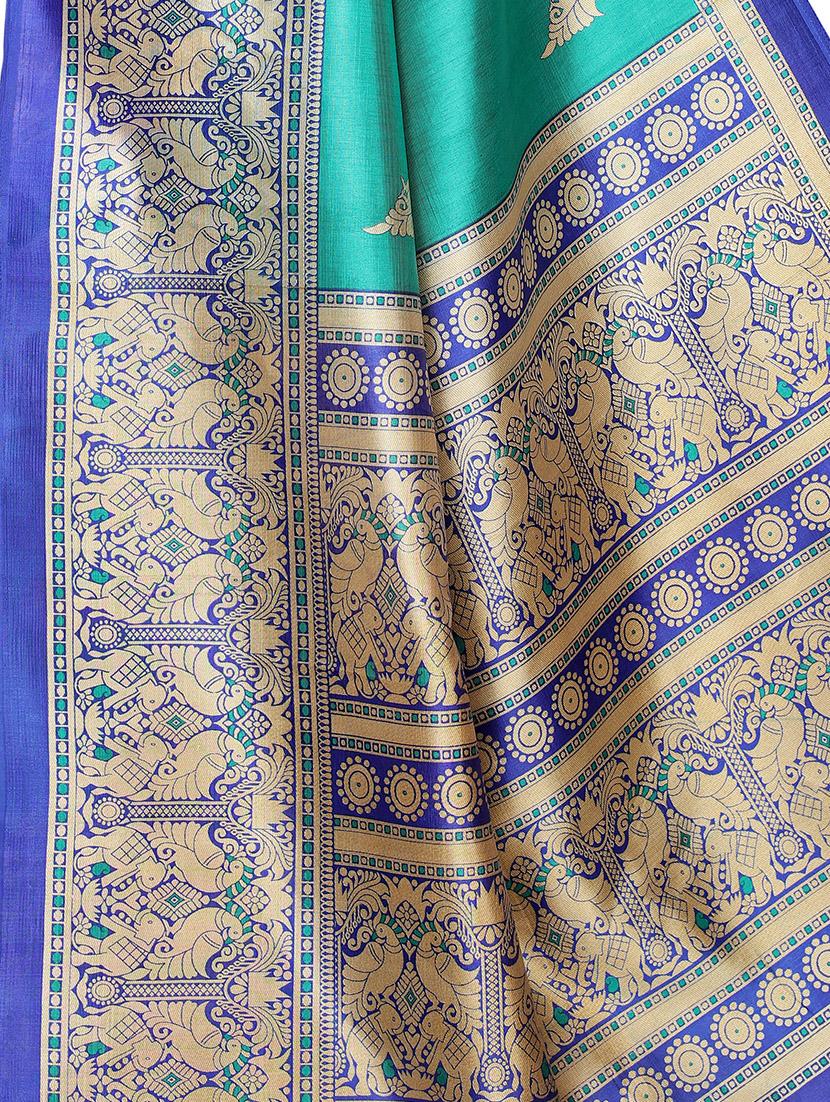 kalamkari mysore silk saree with blouse - 16185410 - Zoom Image - 4