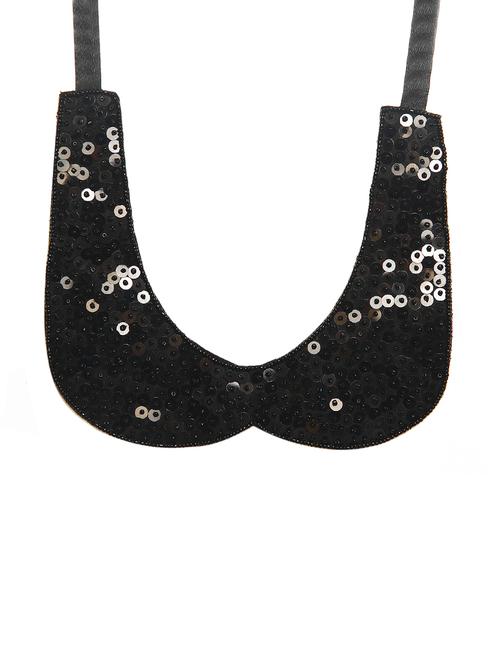 black cotton blend statement necklace - 16185784 - Standard Image - 1