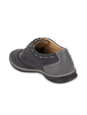 black leatherette lace up shoes - 16187051 - Standard Image - 4