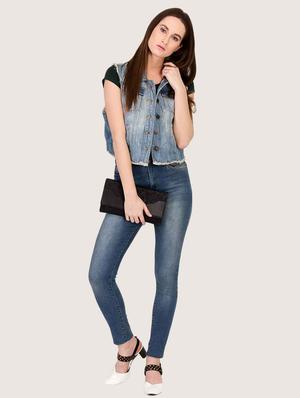 frayed edge button up jacket - 16187398 - Standard Image - 4