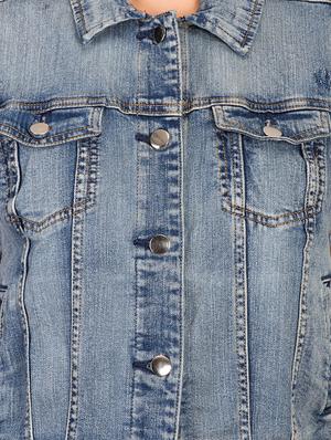 sleeveless button up denim jacket - 16187403 - Standard Image - 4