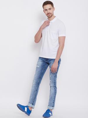 white solid polo t-shirt - 16187518 - Standard Image - 4