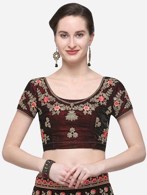 zari embroidered a-line lehenga - 16187992 - Standard Image - 4