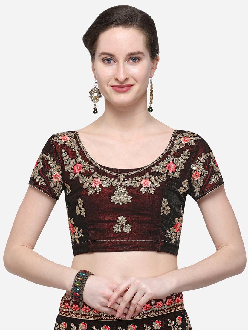 zari embroidered a-line lehenga - 16187992 - Zoom Image - 4