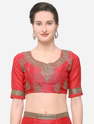 zari embroidered a-line lehenga - 16187999 - Standard Image - 4