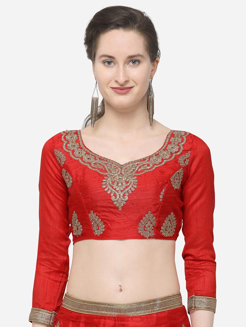 zari embroidered a-line lehenga - 16188000 - Zoom Image - 4