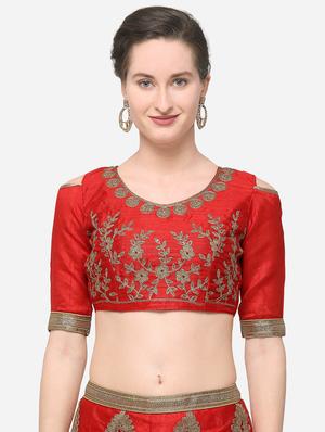 zari embroidered a-line lehenga - 16188004 - Standard Image - 4